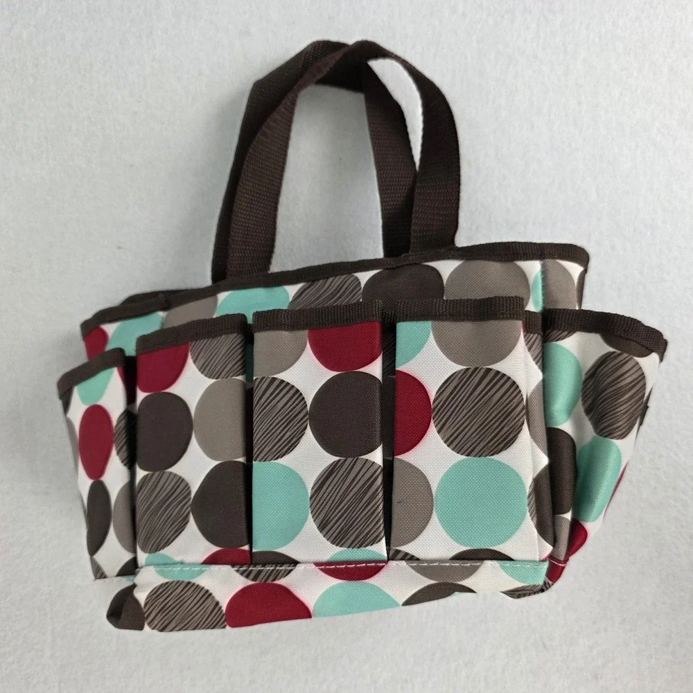 Thirty-One Littles Carry All Caddy Polka Dot Multi-Color Utility Organizer Tote